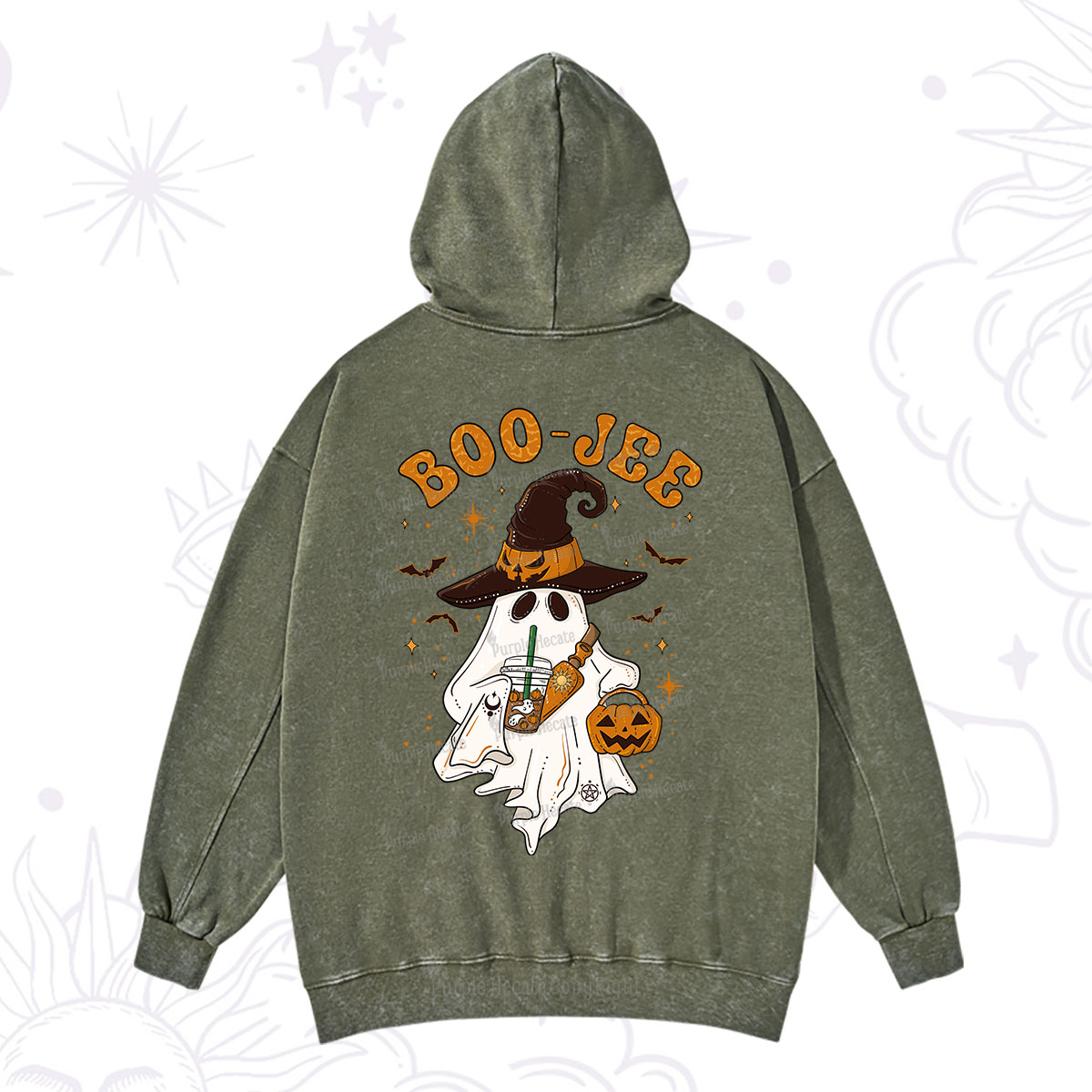 Purplehecate Boo Jee Halloween Washed Hoodie