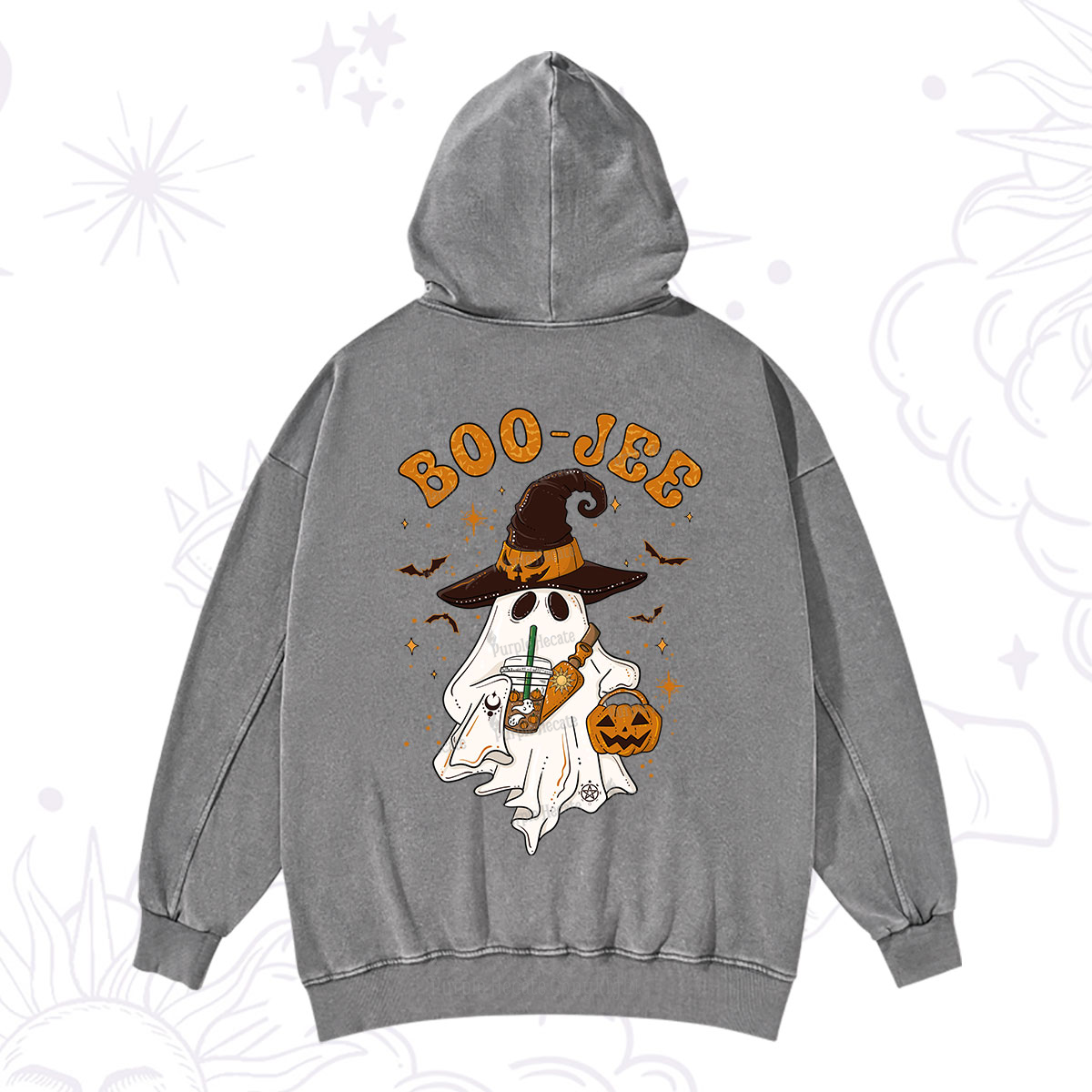 Purplehecate Boo Jee Halloween Washed Hoodie
