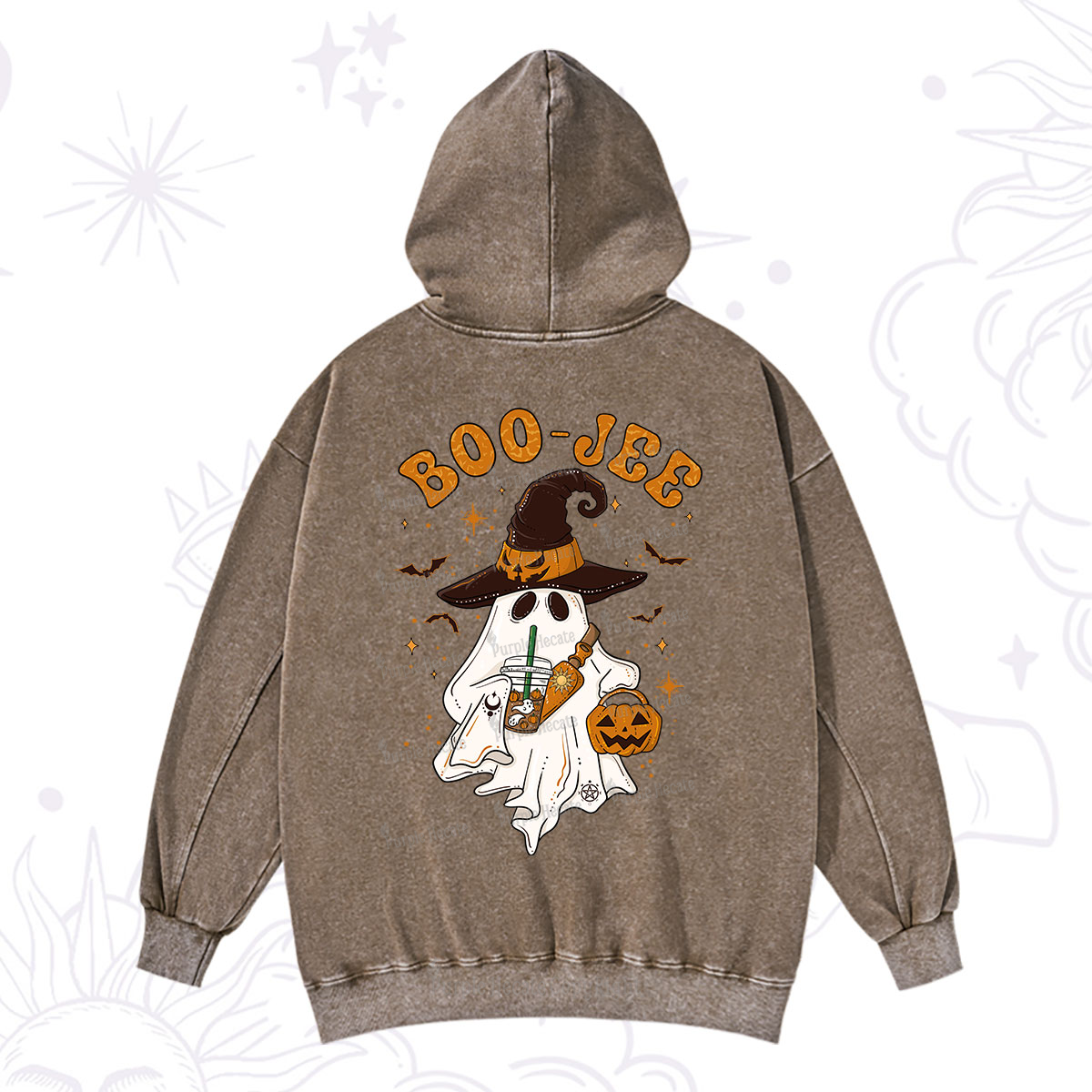 Purplehecate Boo Jee Halloween Washed Hoodie
