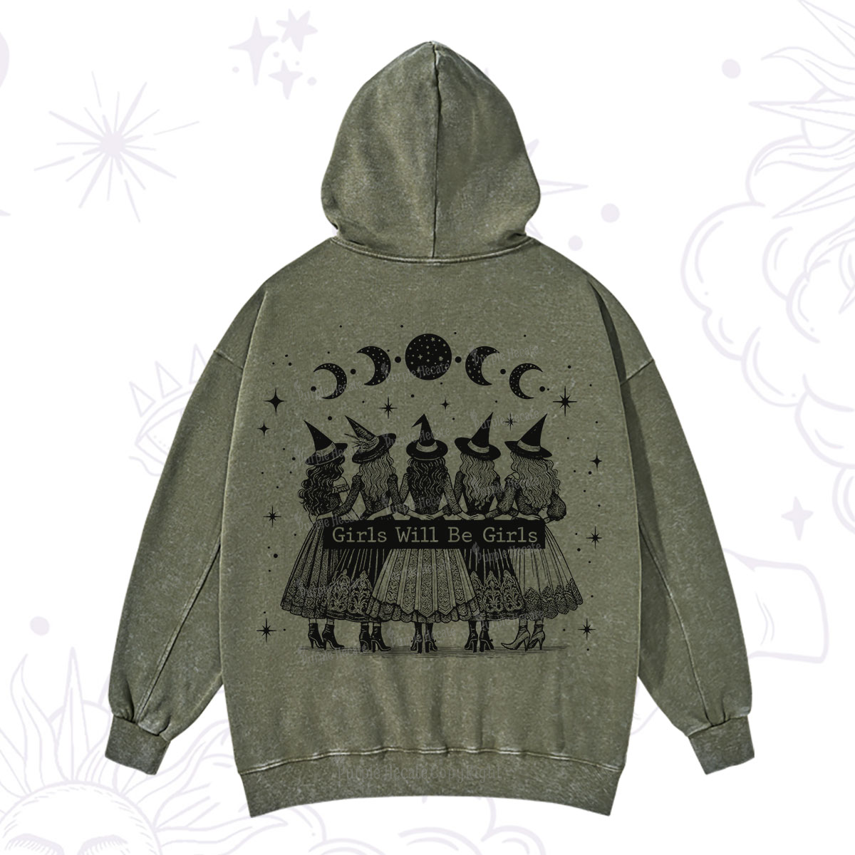 Purplehecate Girls Will Be Girls Witch Power Washed Hoodie