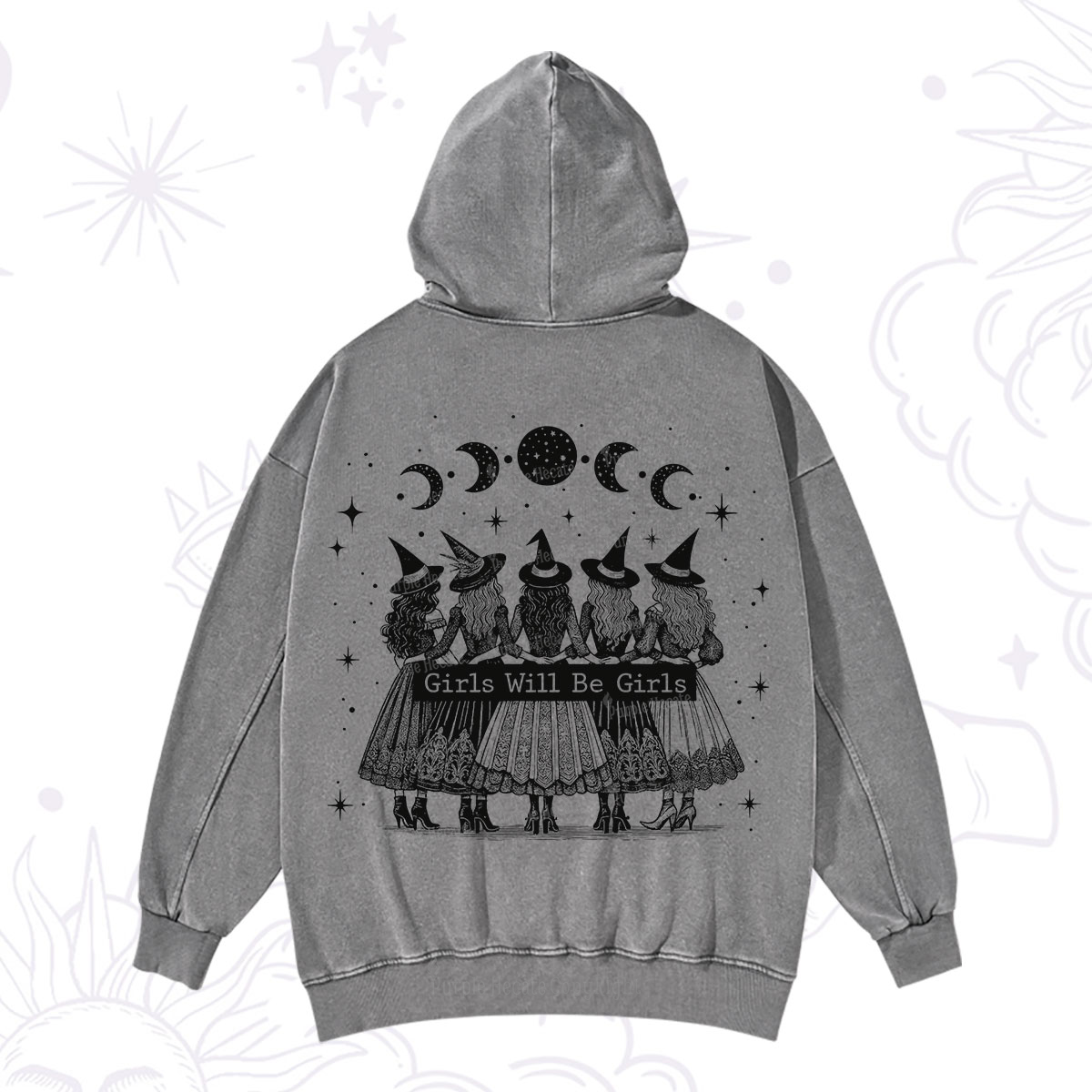 Purplehecate Girls Will Be Girls Witch Power Washed Hoodie