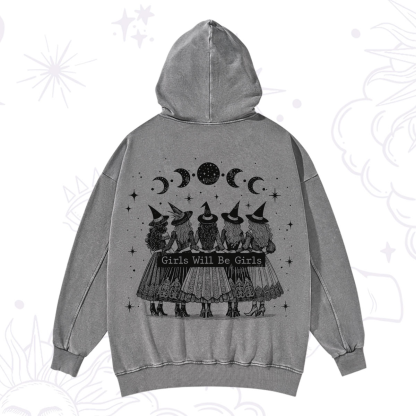 Purplehecate Girls Will Be Girls Witch Power Washed Hoodie