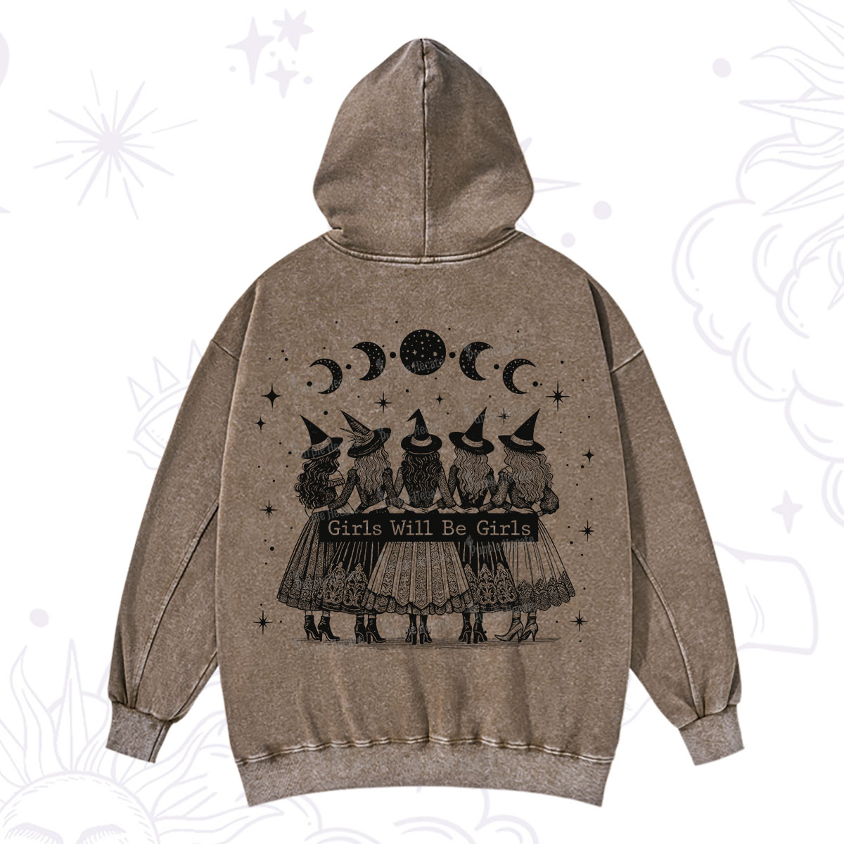 Purplehecate Girls Will Be Girls Witch Power Washed Hoodie