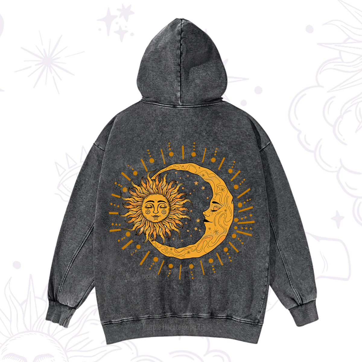 Purplehecate Solar & Lunar Spirit Washed Hoodie