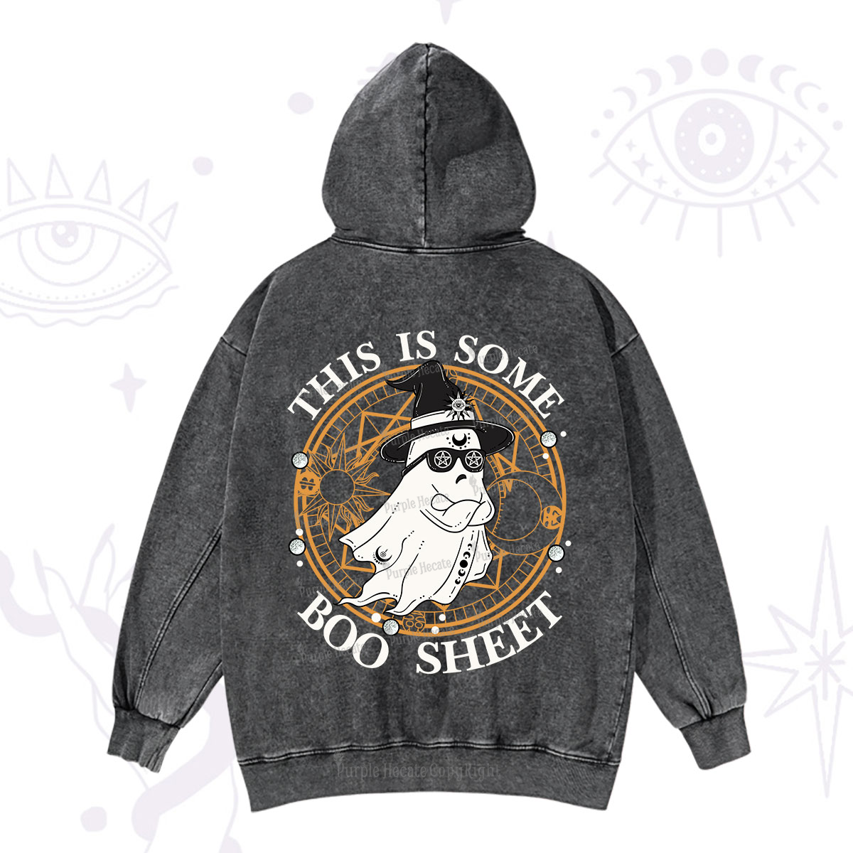 Purplehecate This Is Some Boo Sheet Halloween Washed Hoodie