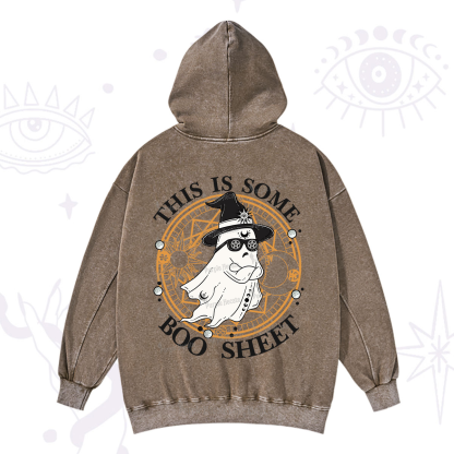 Purplehecate This Is Some Boo Sheet Halloween Washed Hoodie