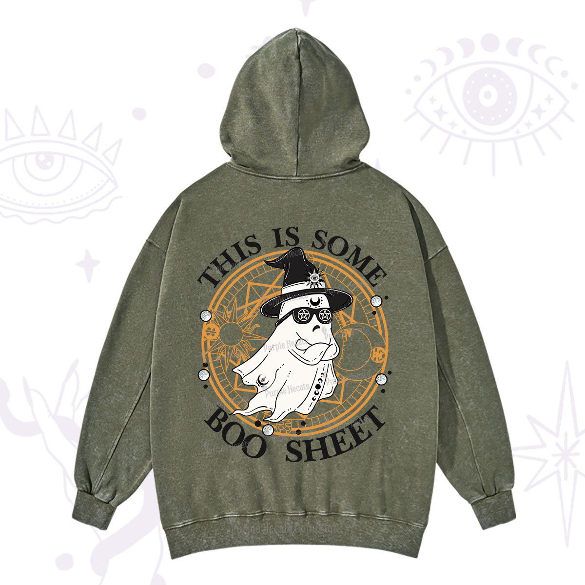 Purplehecate This Is Some Boo Sheet Halloween Washed Hoodie
