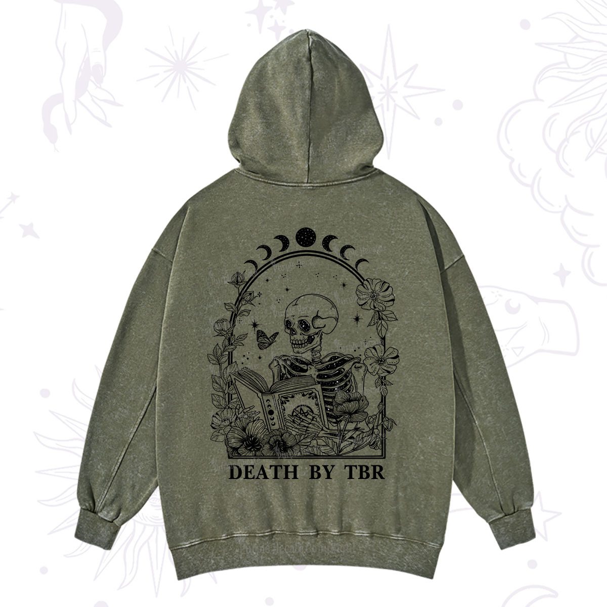 Purplehecate Death By TBR Washed Hoodie