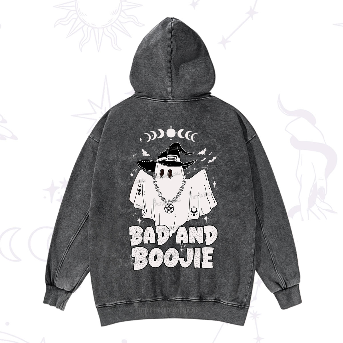Purplehecate Bad and Boo Jee Halloween Washed Hoodie