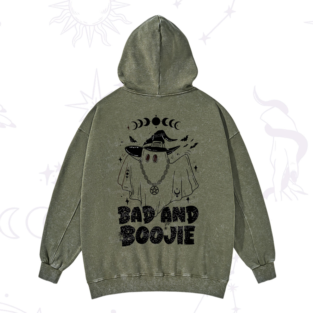 Purplehecate Bad and Boo Jee Halloween Washed Hoodie