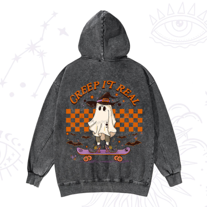 Purplehecate Creep It Real Halloween Washed Hoodie