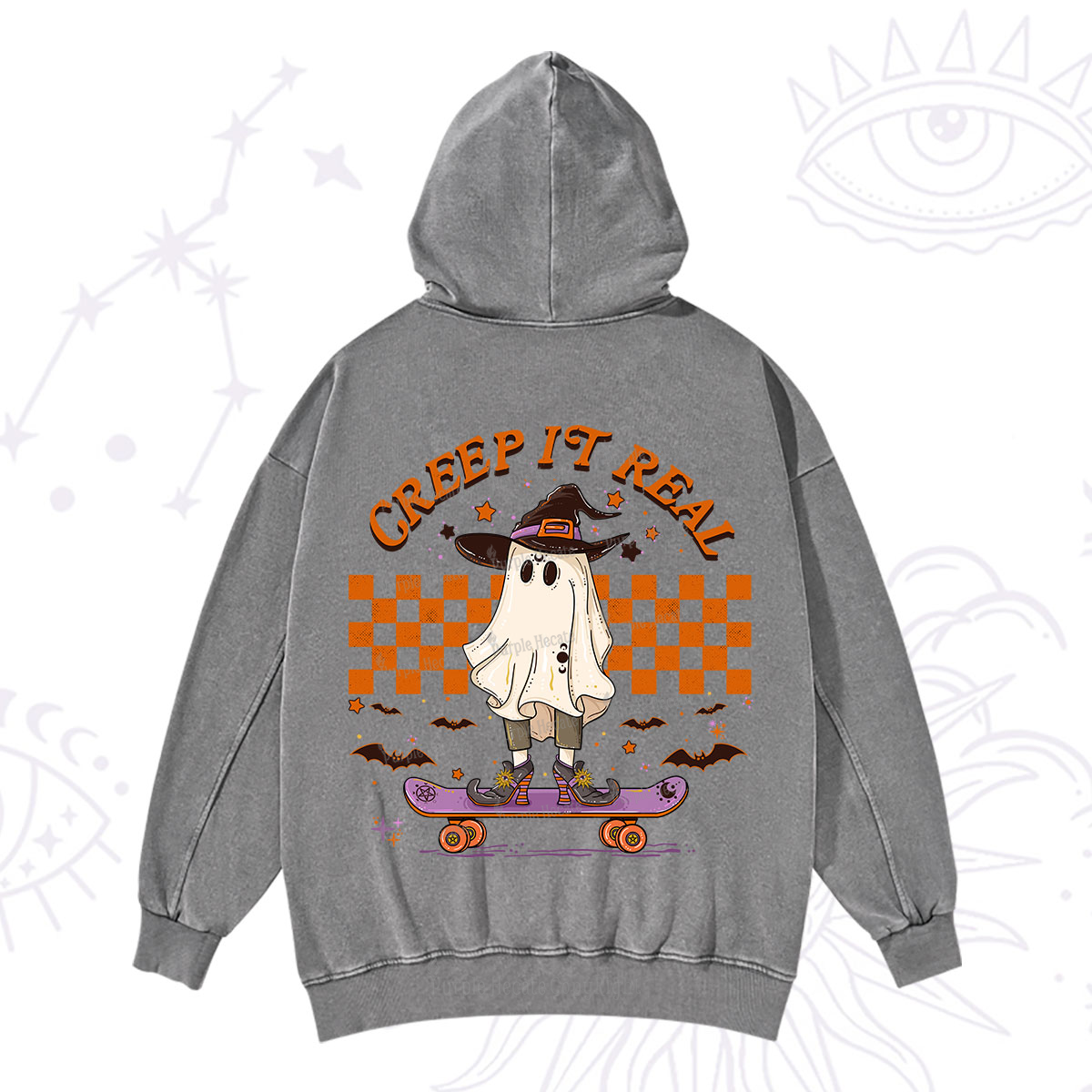 Purplehecate Creep It Real Halloween Washed Hoodie