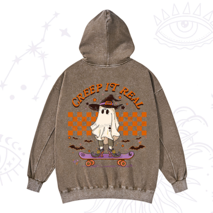 Purplehecate Creep It Real Halloween Washed Hoodie