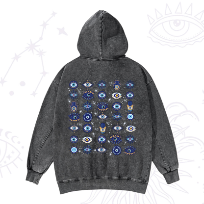 Purplehecate Evil Eye Protection Washed Hoodie