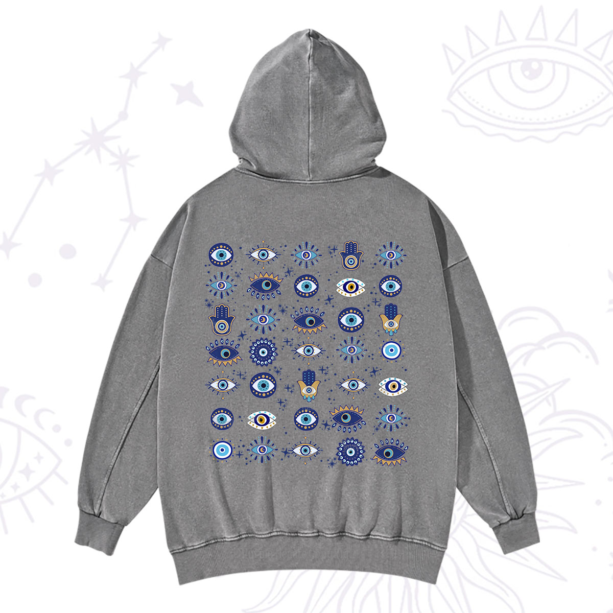 Purplehecate Evil Eye Protection Washed Hoodie