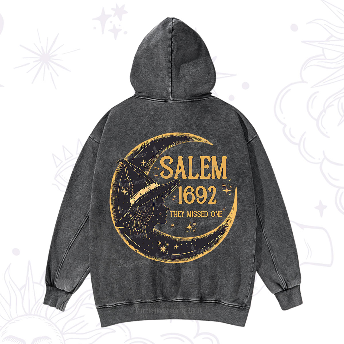 Purplehecate 1692 Salem Witch Washed Hoodie