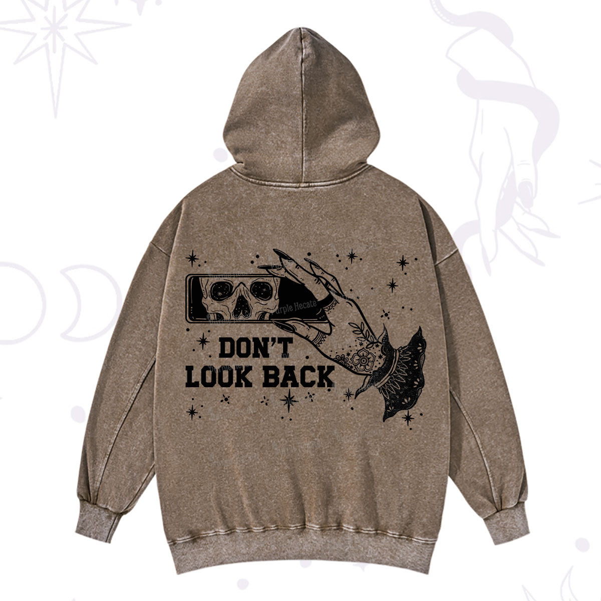 Purplehecate Don't Look Back Washed Hoodie