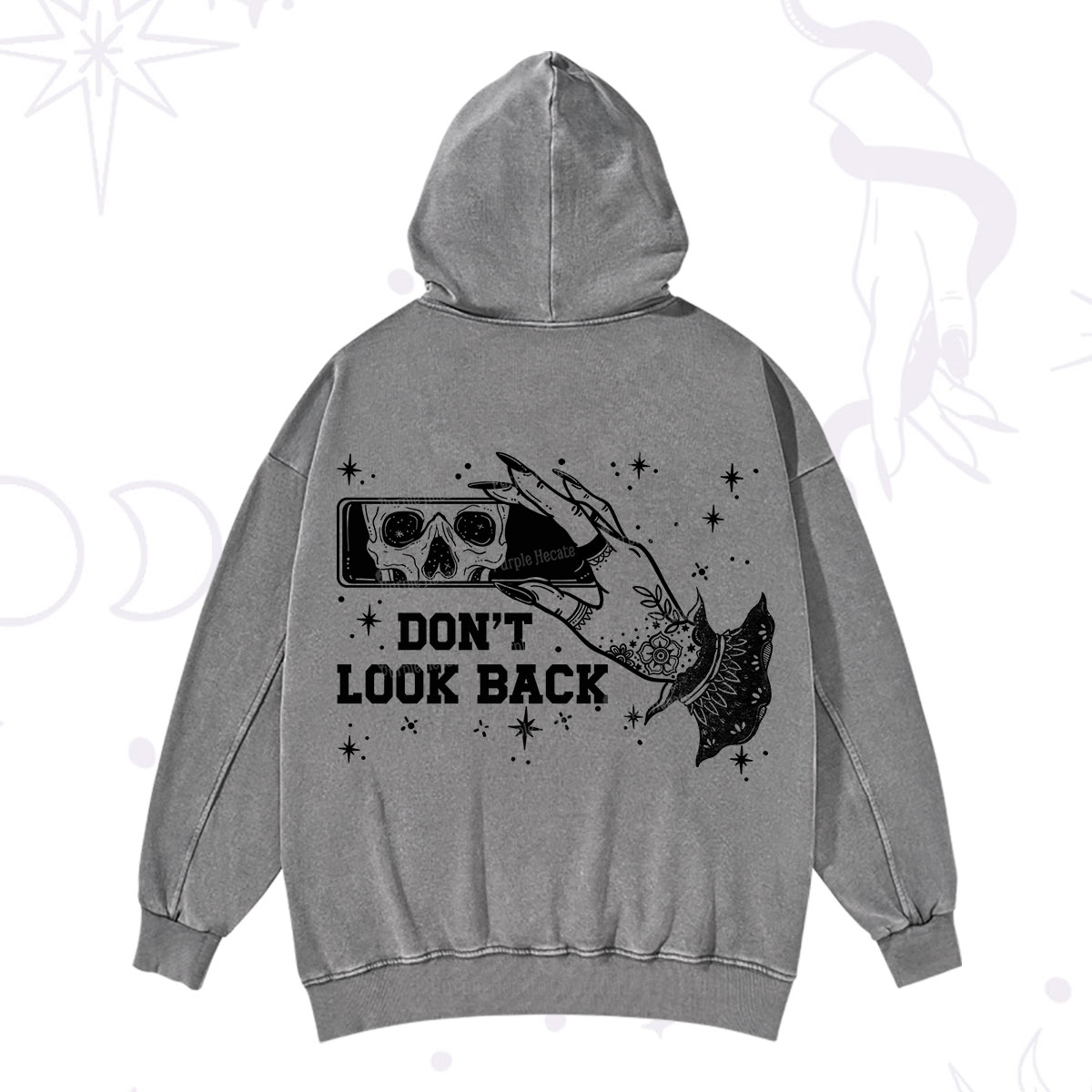 Purplehecate Don't Look Back Washed Hoodie