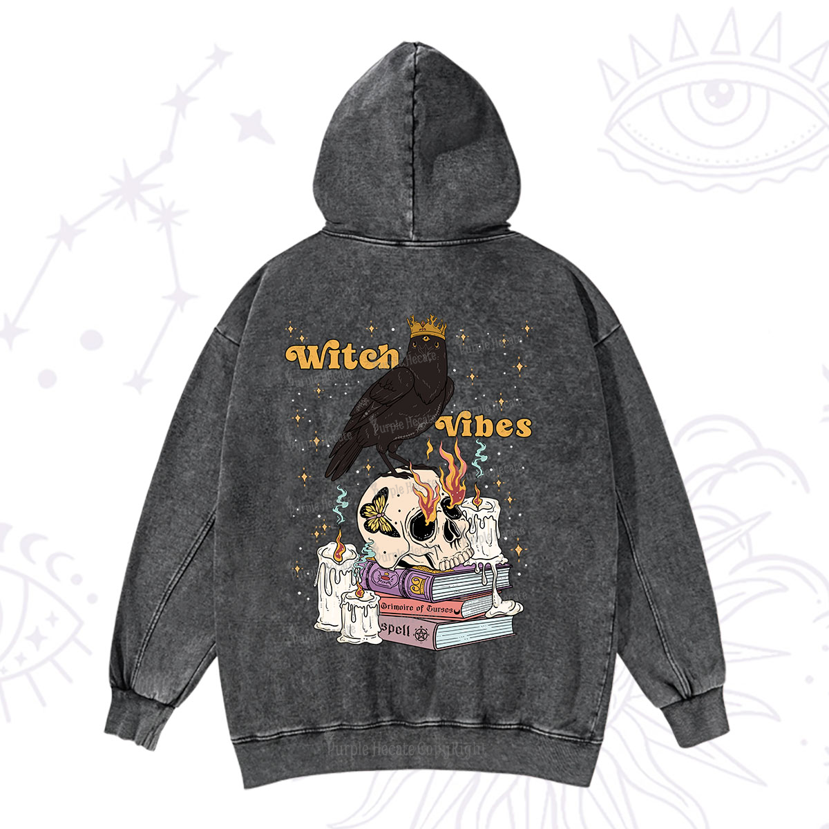 Purplehecate Witch Vibes Washed Hoodie