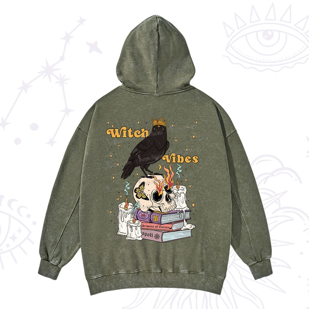 Purplehecate Witch Vibes Washed Hoodie