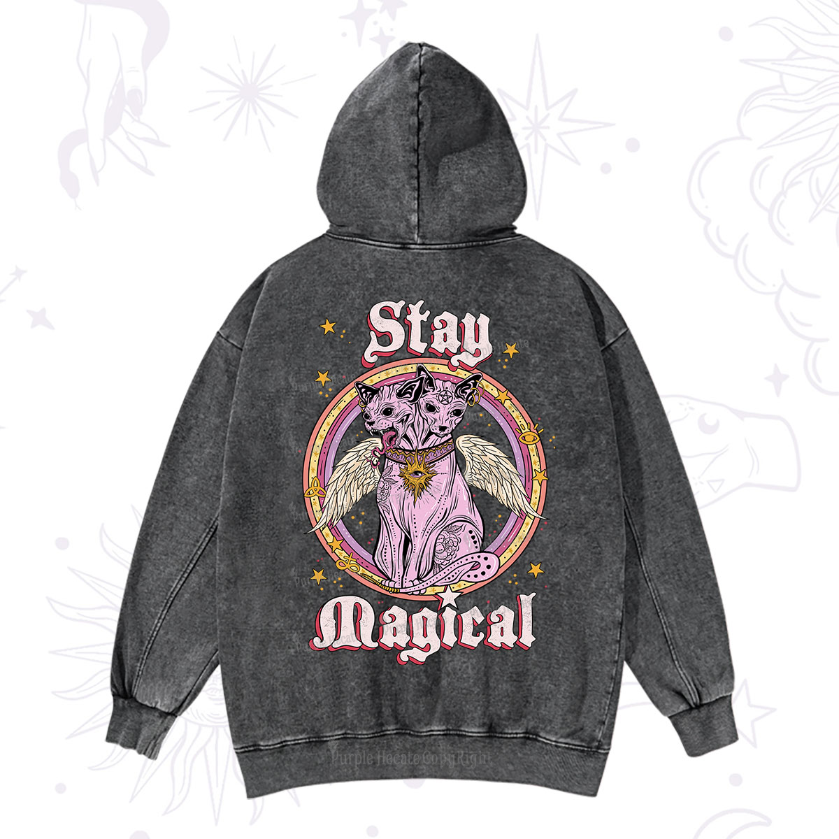 Purplehecate Stay Magical Washed Hoodie