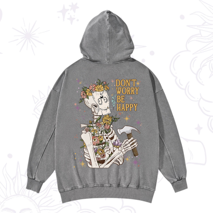 Purplehecate Don't Worry Be Happy Washed Hoodie