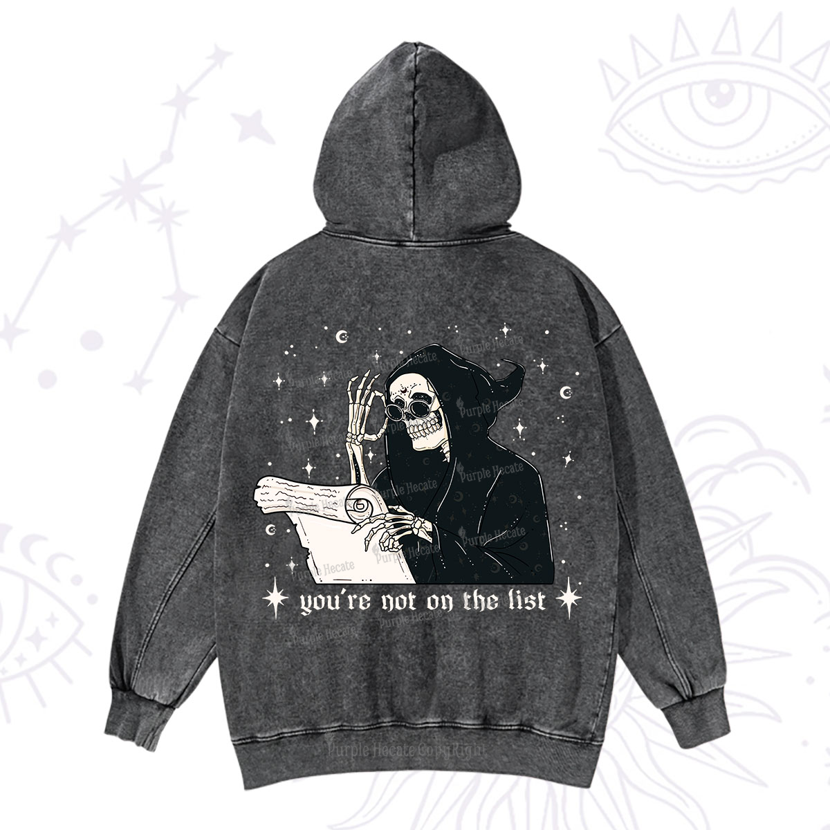 Purplehecate You're Not On The List Washed Hoodie