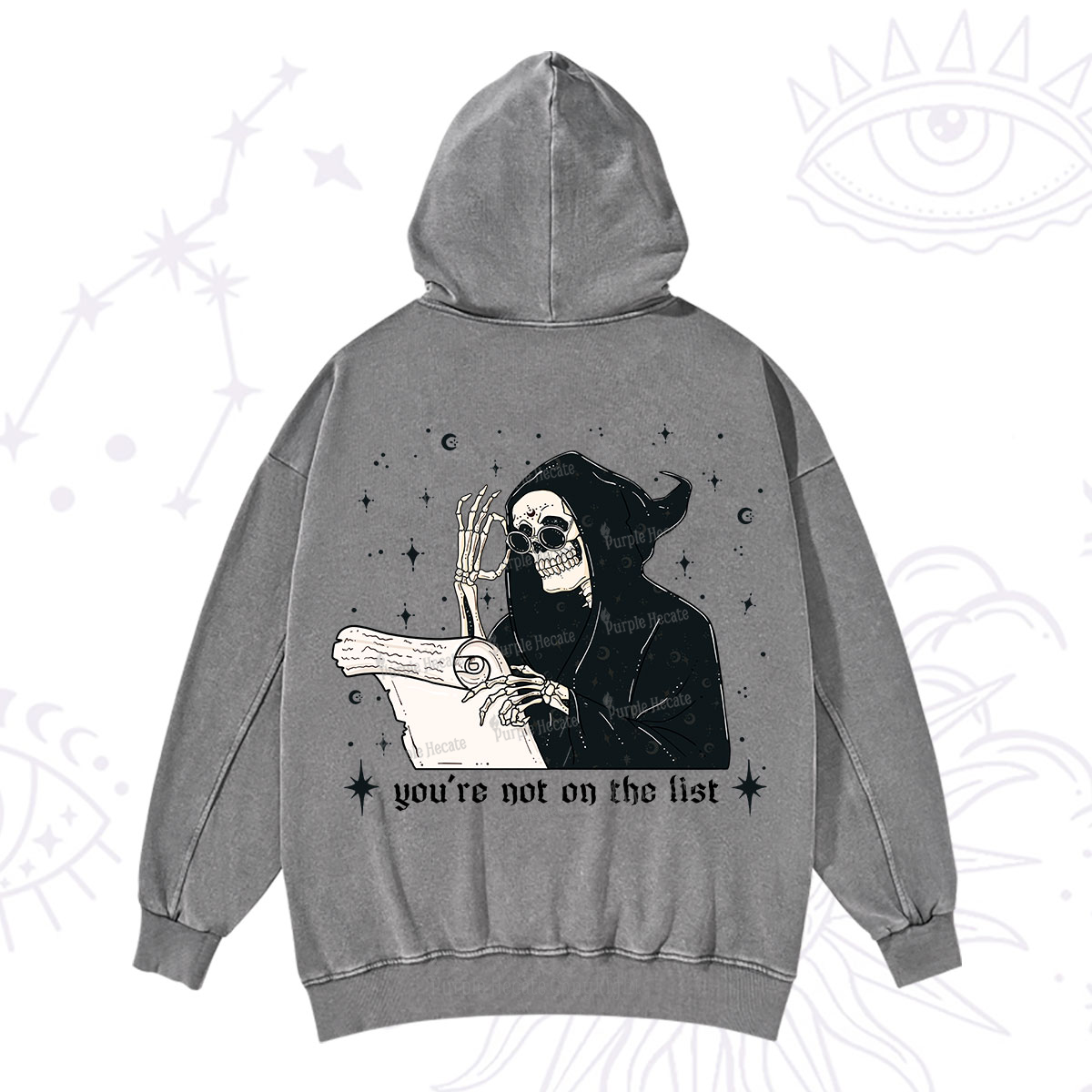 Purplehecate You're Not On The List Washed Hoodie