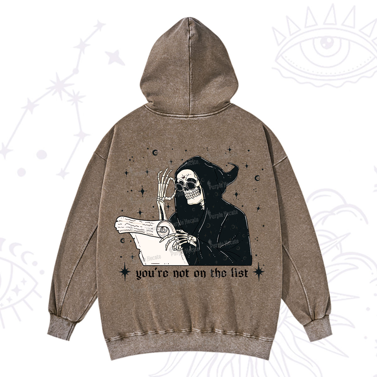 Purplehecate You're Not On The List Washed Hoodie