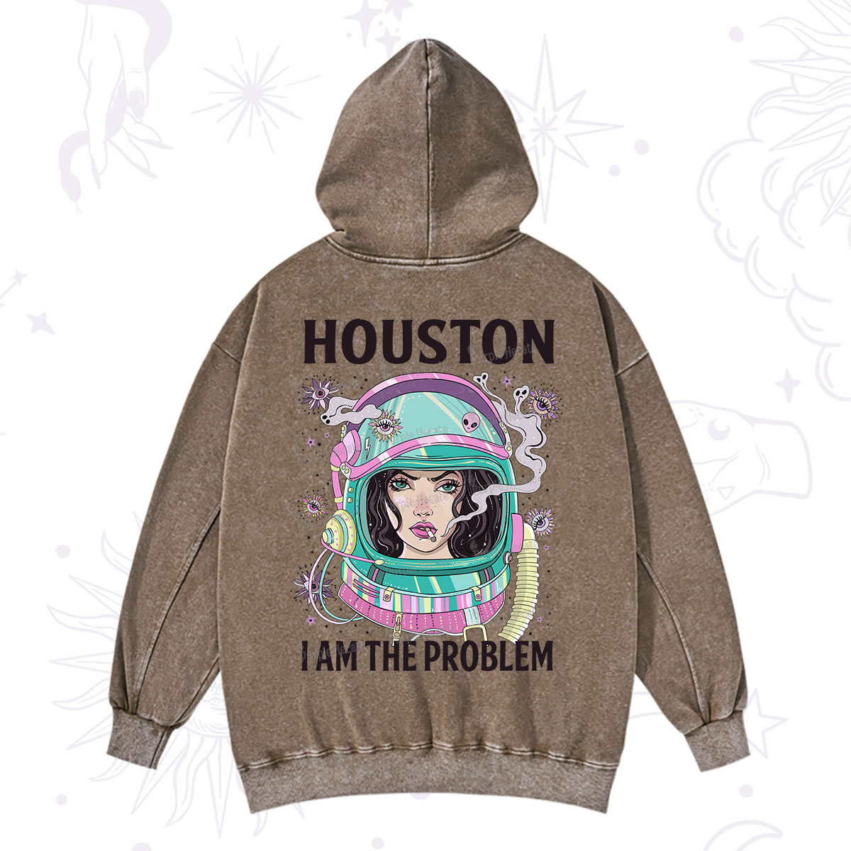 Purplehecate Houston I am the problem Washed Hoodie
