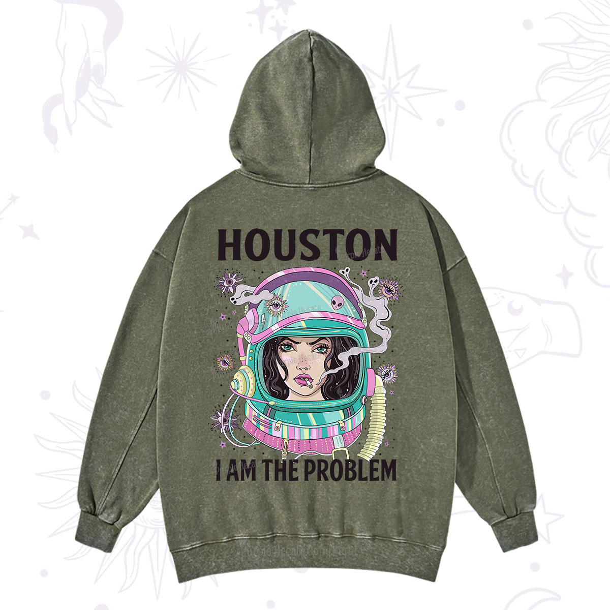 Purplehecate Houston I am the problem Washed Hoodie