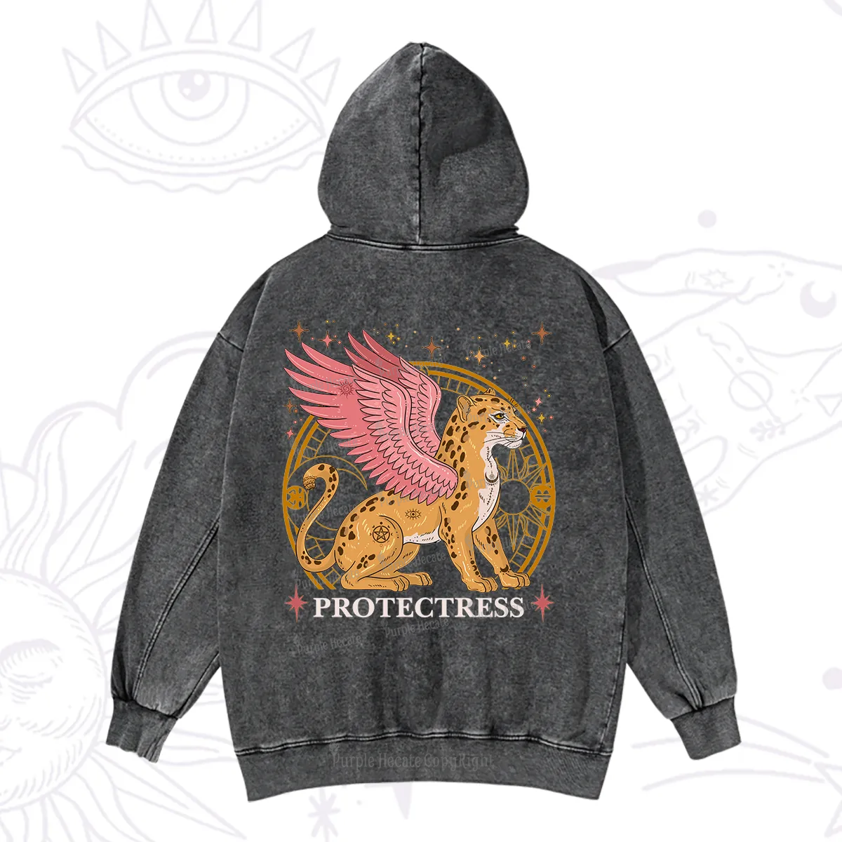 Purplehecate Celestial Protectress Washed Hoodie