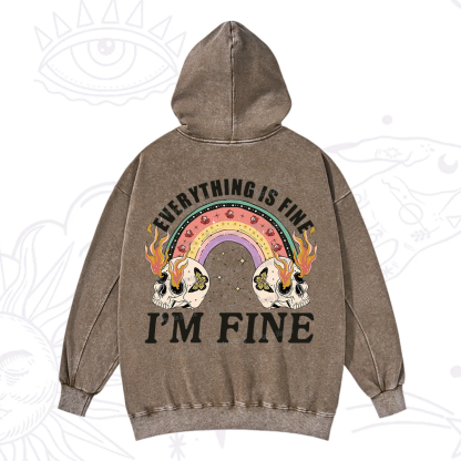 Purplehecate Everything Is Fine Washed Hoodie