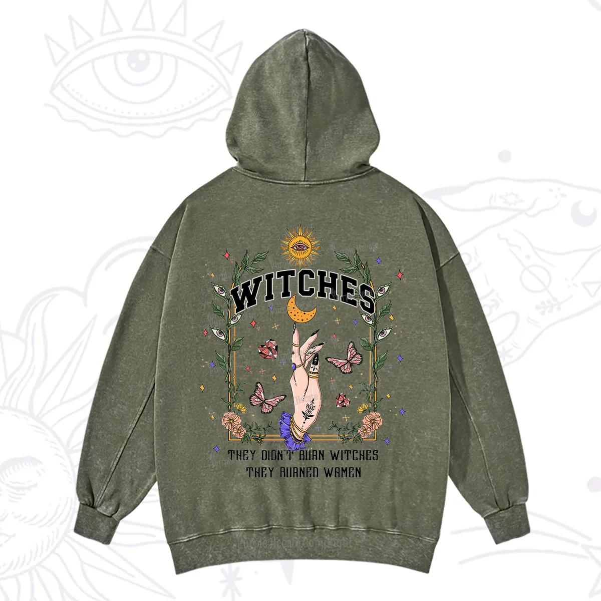 Purplehecate They Didn't Burn Witches They Burned Women Washed Hoodie
