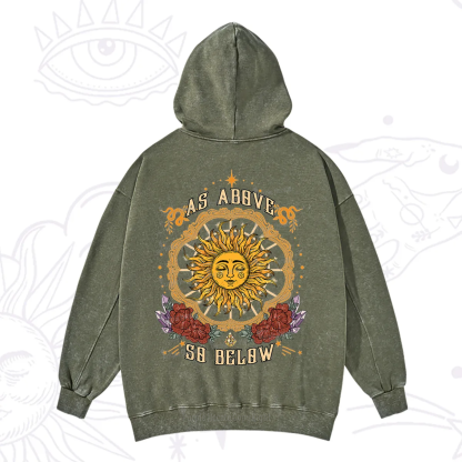 Purplehecate As Above So Below Washed Hoodie