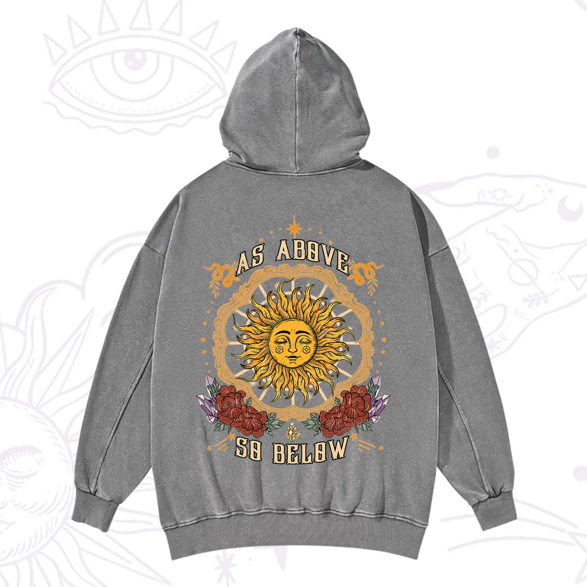 Purplehecate As Above So Below Washed Hoodie