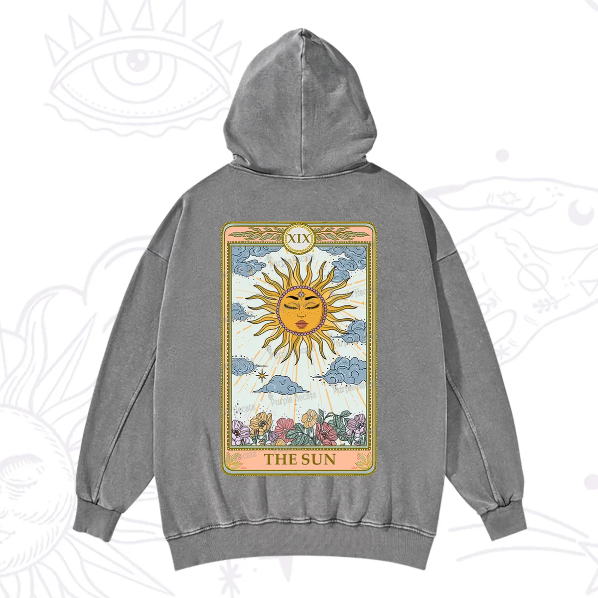 Purplehecate The Sun Tarot Washed Hoodie