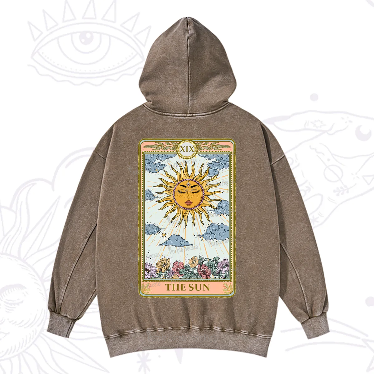 Purplehecate The Sun Tarot Washed Hoodie