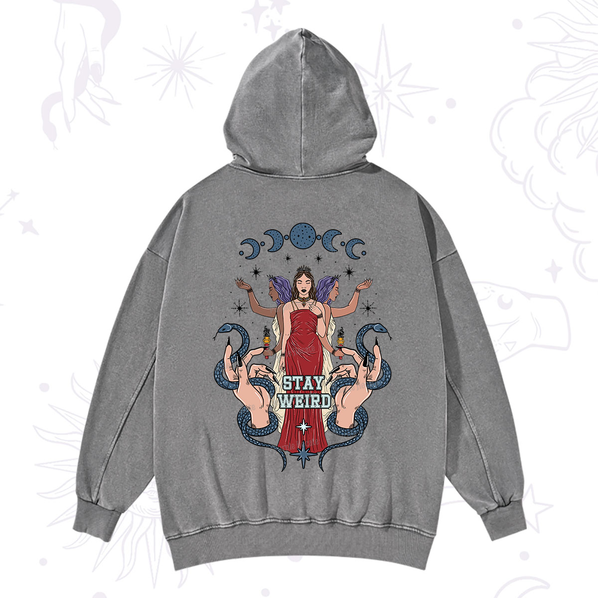 Purplehecate Stay Weird Goddess Washed Hoodie