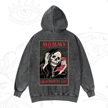 Purplehecate The Mommy I'm Afraid Of Life Oracle Card Washed Hoodie