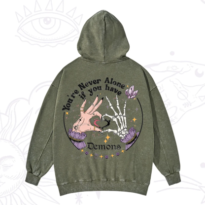 Purplehecate You're Never Alone If You Have Demons Washed Hoodie