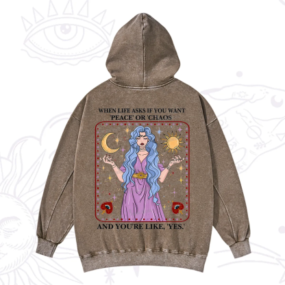 Purplehecate Peace Or Chaos Washed Hoodie