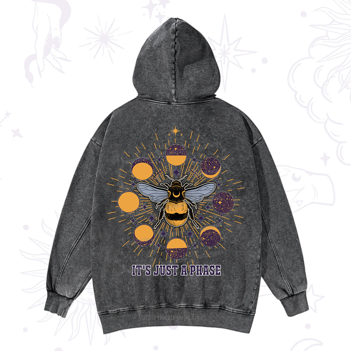 Purplehecate It's Just a Moon Bee Phase Washed Hoodie
