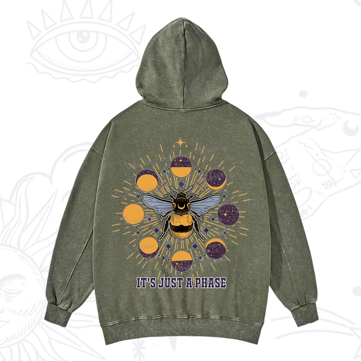 Purplehecate It's Just a Moon Bee Phase Washed Hoodie
