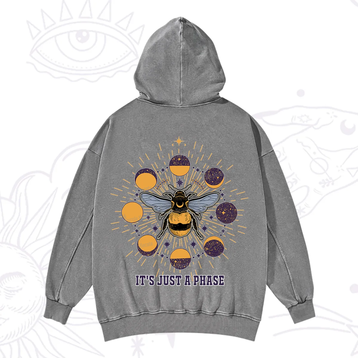 Purplehecate It's Just a Moon Bee Phase Washed Hoodie