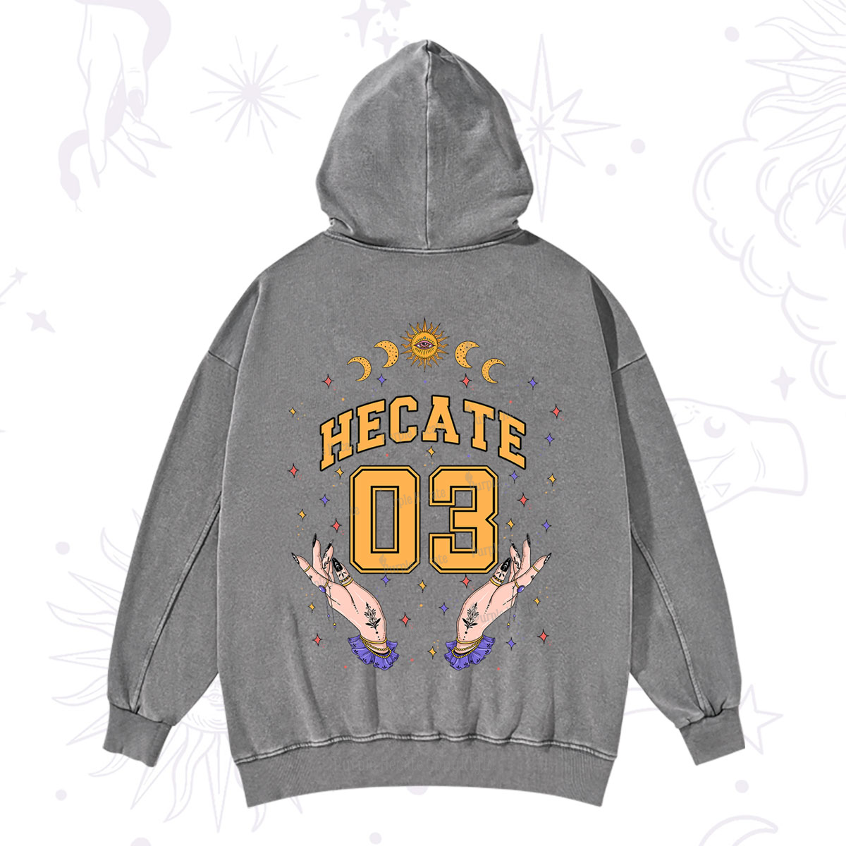 Purplehecate Hecate Moonlight Sorcery Washed Hoodie