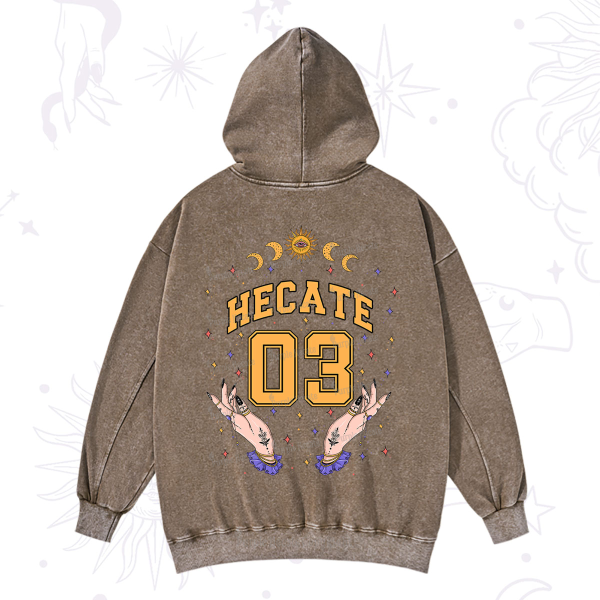 Purplehecate Hecate Moonlight Sorcery Washed Hoodie