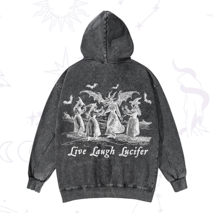 Purplehecate Live Laugh Lucifer Occult Washed Hoodie