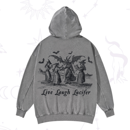 Purplehecate Live Laugh Lucifer Occult Washed Hoodie