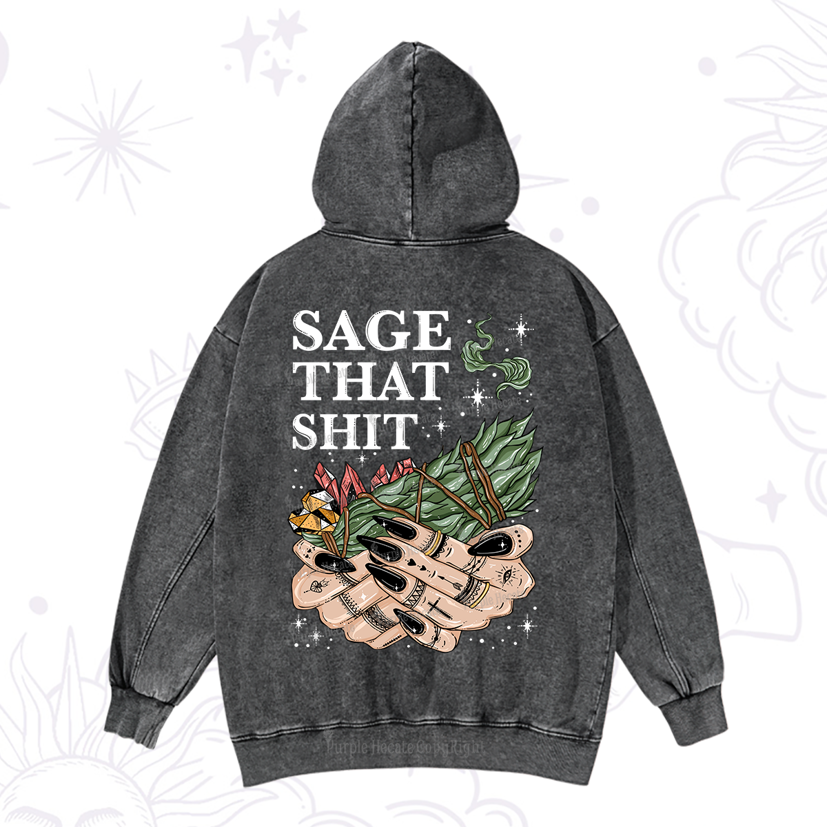 Purplehecate Smudge That Shit Washed Hoodie